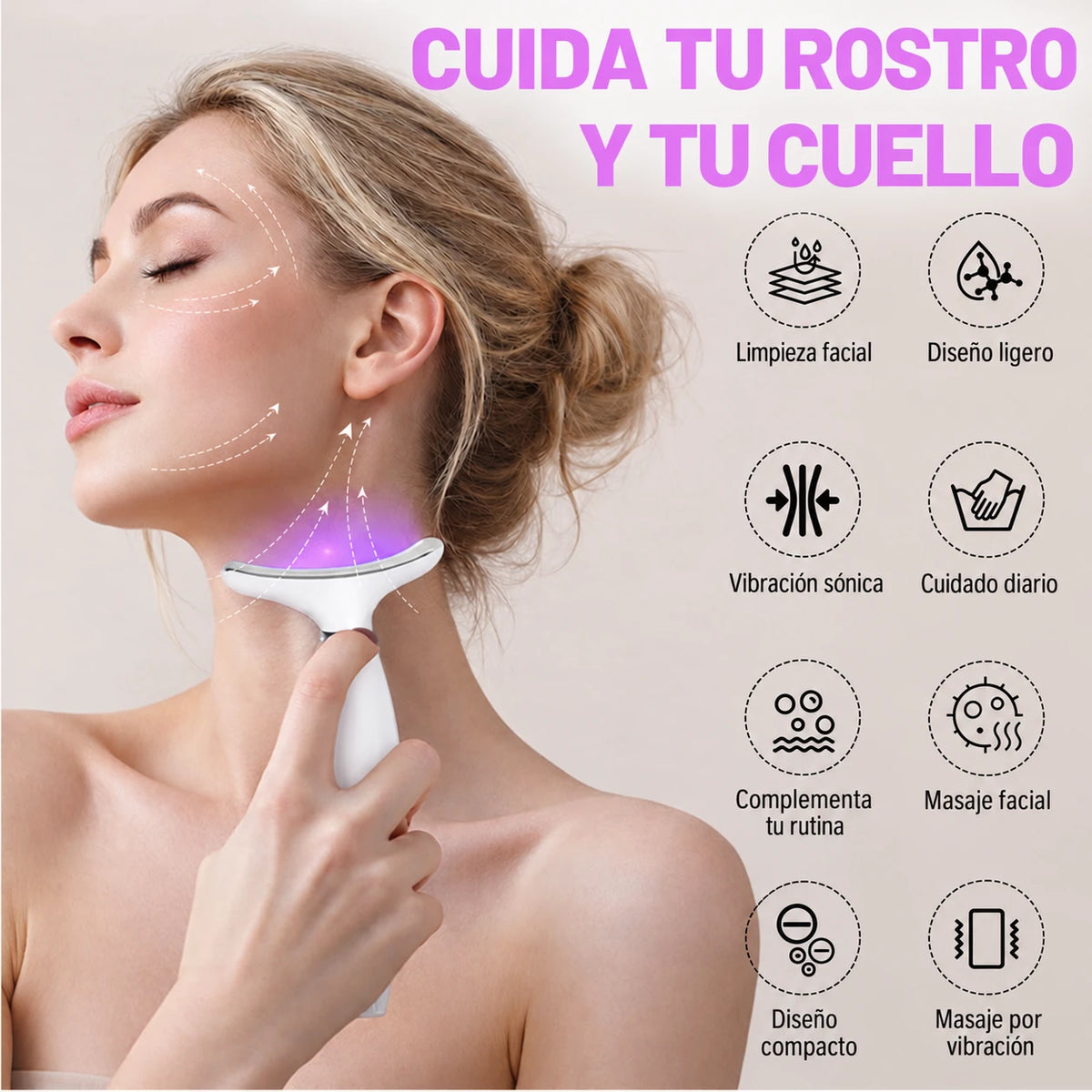 Cuida tu rostro y tu cuello: funciones del masajeador